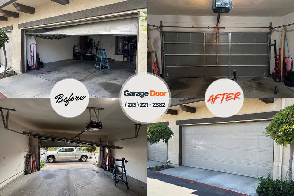 Before and after: garage door repair Miami Lakes, FL